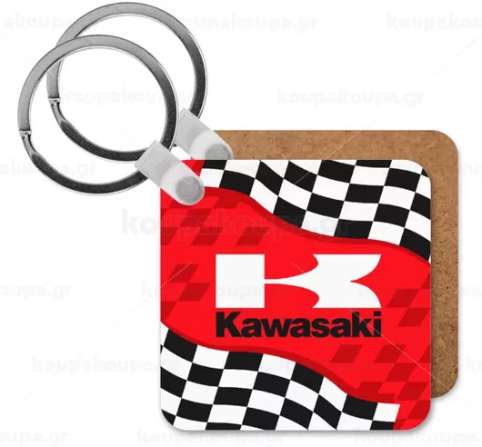 Μπρελόκ Koupakoupa Kawasaki Ξύλινο Τετράγωνο Mdf Μαύρο