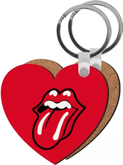 Μπρελόκ Koupakoupa Rolling Stones Kiss Ξύλινο Καρδιά Mdf Κόκκινο