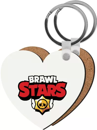 Μπρελόκ Koupakoupa Brawl Stars Ξύλινο Καρδιά Mdf Λευκό