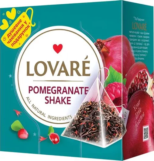 Τσάι Lovare Pyramids Pomegranate Shake 15 Φακελάκια