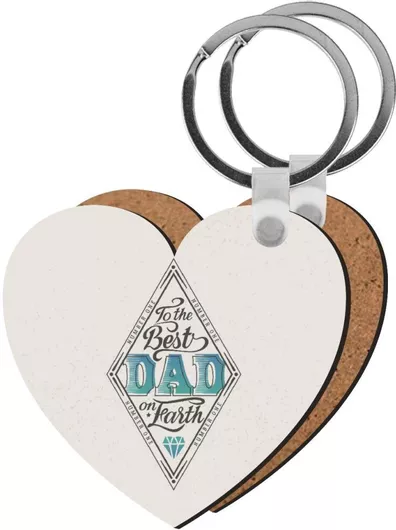 Μπρελόκ Koupakoupa To The Best Dad On Earth Ξύλινο Καρδιά Mdf Μπεζ