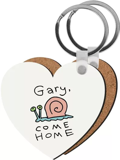 Μπρελόκ Koupakoupa Gary Come Home Ξύλινο Καρδιά Mdf Λευκό