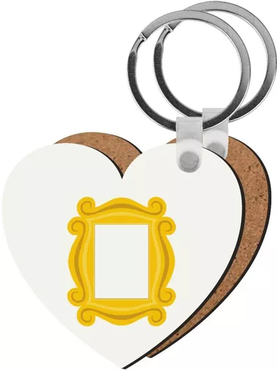 Μπρελόκ Koupakoupa Friends Frame Ξύλινο Καρδιά Mdf Λευκό