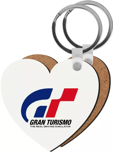 Μπρελόκ Koupakoupa Gran Turismo Ξύλινο Καρδιά Mdf Λευκό