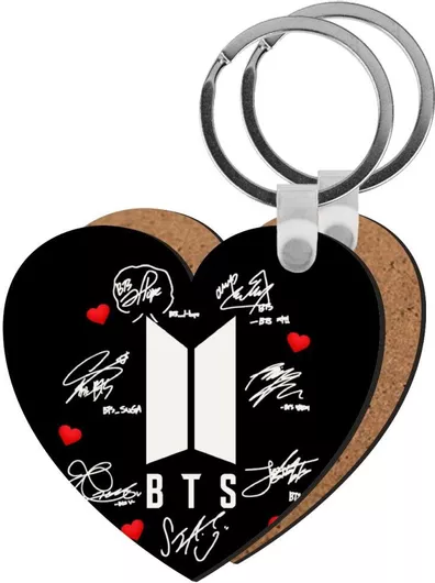 Μπρελόκ Koupakoupa Bts Signs Ξύλινο Καρδιά Mdf Μαύρο