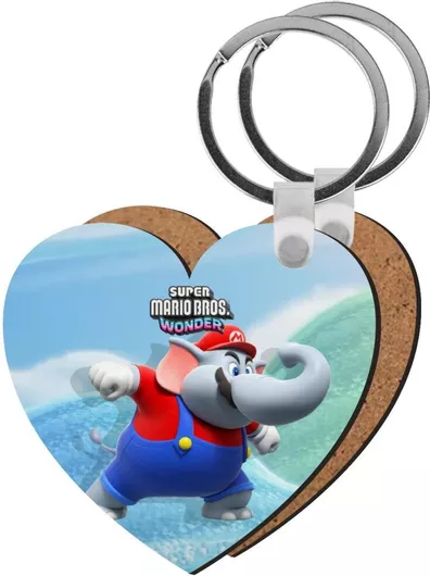 Μπρελόκ Koupakoupa Super Mario And Friends Ξύλινο Καρδιά Mdf Πολύχρωμο