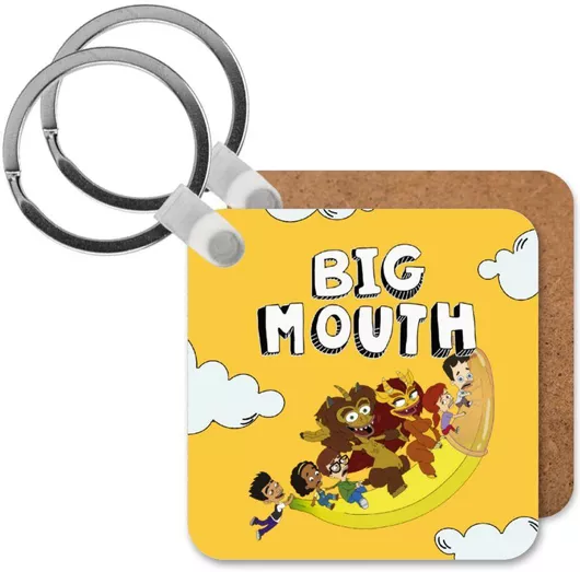 Μπρελόκ Koupakoupa Big Mouth Ξύλινο Τετράγωνο Mdf Κίτρινο
