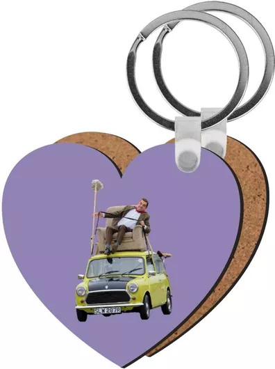 Μπρελόκ Koupakoupa Mr. Bean Mini 1000 Ξύλινο Καρδιά Mdf Μοβ