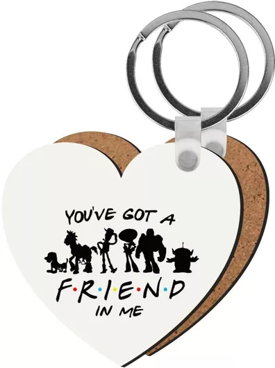 Μπρελόκ Koupakoupa You've Got A Friend In Me Ξύλινο Καρδιά Mdf Λευκό