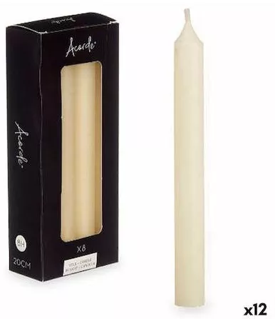 Κεριά Acorde 7499223 Σετ 12τμχ 20x2x2cm Μπεζ