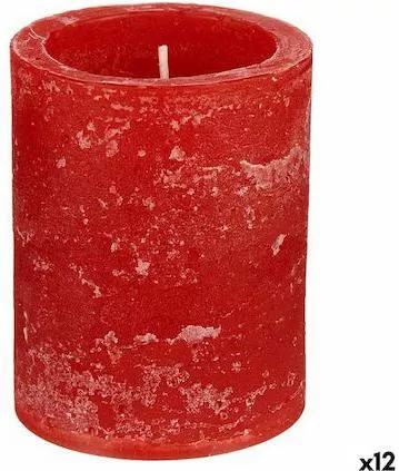 Κεριά Ibergarden S3626399 Σετ 12τμχ 7x7x8.8cm Κόκκινο