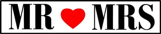 Πινακίδα Αυτοκινήτου Γάμου Mr & Mrs 11cm Σετ 2τμχ