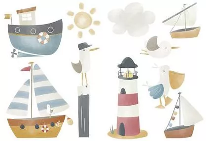 Παιδικό Διακοσμητικό Αυτοκόλλητο Τοίχου Little Dutch Sailors Bay