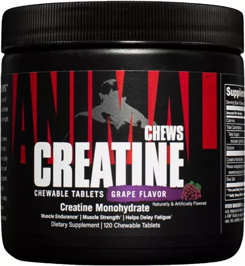 Universal Animal Animal Creatine Chews με AstraGin 120 Μασώμενα Δισκία Σταφύλια
