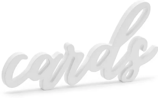 Επιγραφή Cards PartyDeco από Ξύλο 10cm Λευκό