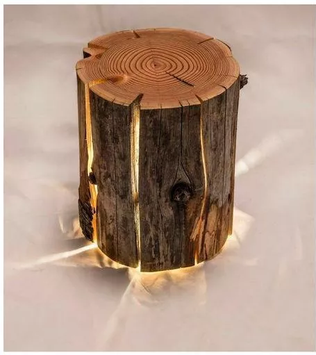 Διακοσμητικό Φωτιστικό Κορμός Δέντρου Επιτραπέζιο 25x25x35cm Καφέ