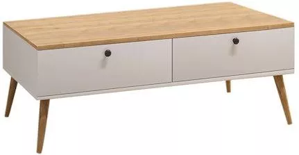 Τραπεζάκι Σαλονιού Megapap Alis Ορθογώνιο Μοριοσανίδα 110x50x40cm Λευκό