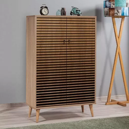 Παπουτσοθήκη Megapap GP052-0004,4 από Μοριοσανίδα με Επένδυση Μελαμίνης 80x36x127cm Μπεζ