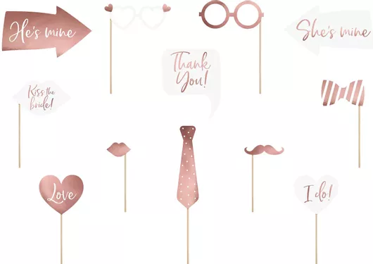 Photo Booth Prop για Party Γάμος Σετ 12τμχ