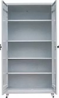 Δίφυλλη Ντουλάπα Εξωτερικού Χώρου Μεταλλική με 4 Ράφια 100x45x195cm