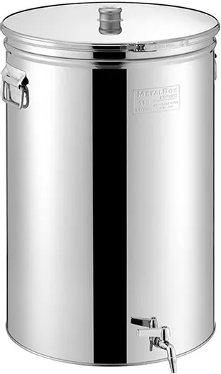 Δοχείο Metal Box Λαδιού/Κρασιού Ανοξείδωτο Ανοικτού Τύπου Επίπεδο 150lt με Κάνουλα