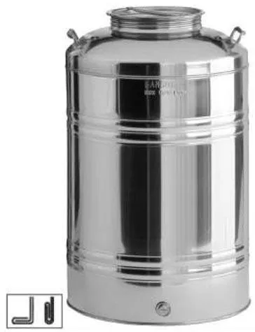 Δοχείο Sansone Λαδιού/Κρασιού Ανοξείδωτο με Βιδωτό Καπάκι 100lt με Κάνουλα