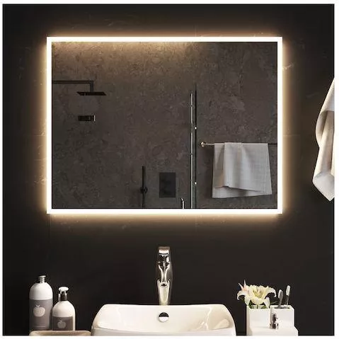 Καθρέπτης Μπάνιου vidaXL LED Ορθογώνιος 60x80cm Διάφανο