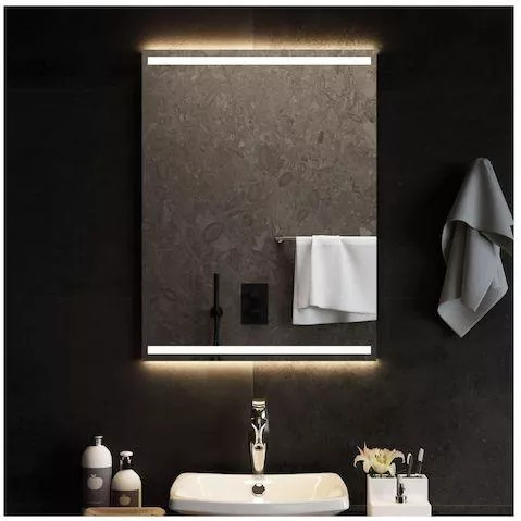 Καθρέπτης Μπάνιου vidaXL LED Ορθογώνιος 60x80cm Διάφανο