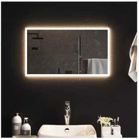 Καθρέπτης Μπάνιου vidaXL LED Ορθογώνιος 70x40cm Διάφανο