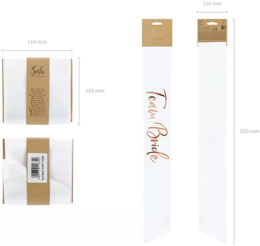 Κορδέλα Party Team Bride Σατέν Λευκό