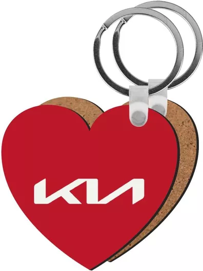 Μπρελόκ Kia Ξύλινο Καρδιά Mdf Κόκκινο