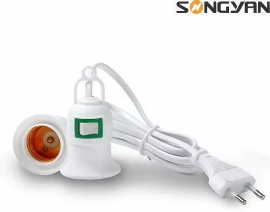 Ντουί Προέκτασης Μονό Κεραμικό E27 Λευκό