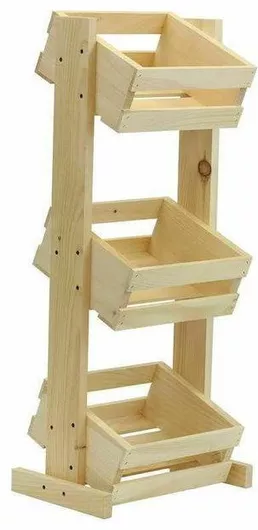 Ραφιέρα Κουζίνας Garkost Creations Gardikiotis S-K10 Ξύλινη 3 Θέσεων 60x30x120cm Μπεζ