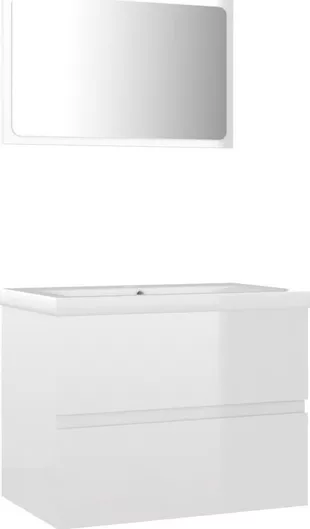 Πάγκος vidaXL με Νιπτήρα & Καθρέπτη Σετ 3τμχ Τοίχου Λευκό