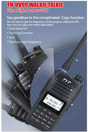 Ασύρματος Πομποδέκτης Baofeng TYT TH-UV99 Walkie Talkie 10W Αδιάβροχος με Οθόνη Μαύρο