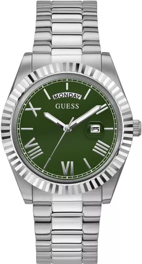 Ανδρικό Ρολόι Guess Connoisseur με Μεταλλικό Μπρασελέ Ασημί