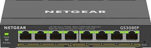 Switch NetGear GS308EP-100PES L2 με 8 Θύρες Ethernet 1Gbps Unmanaged