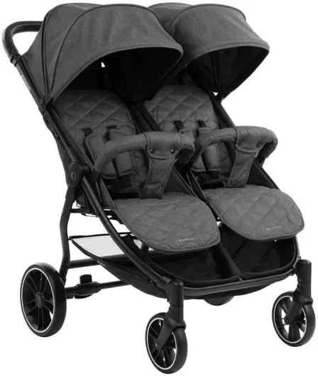 Καρότσι για Δίδυμα Kikka Boo 31001040010 Αδιάβροχο με Κουκούλα 73.5x79x104cm για νεογέννητο μέχρι 25kg Γκρι