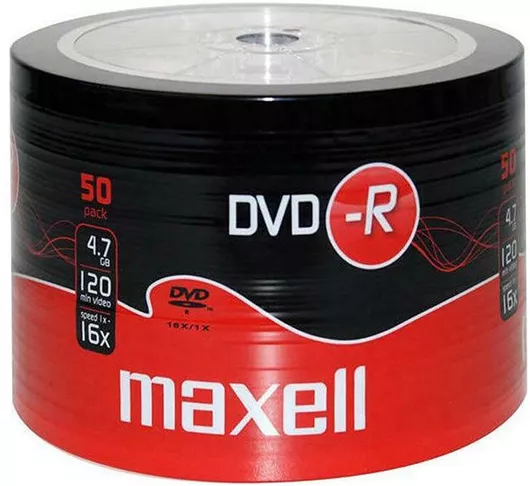 Eγγράψιμο DVD-R Maxell 4.7GB 16x Cake Box Σετ 50τμχ