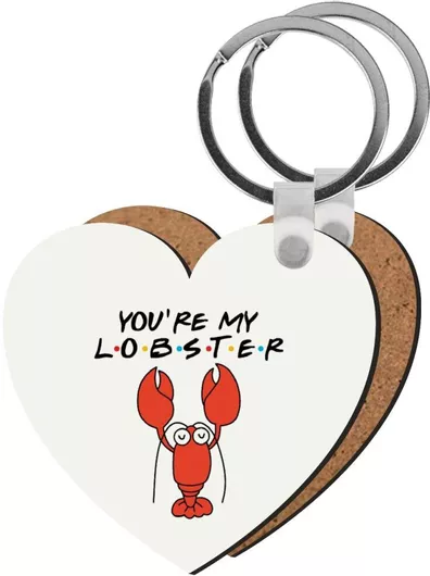 Μπρελόκ Friends You're My Lobster Ξύλινο Καρδιά Mdf Λευκό