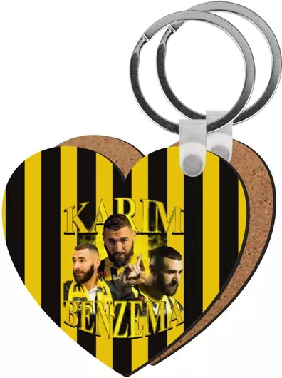 Μπρελόκ Karim Benzema Ξύλινο Καρδιά Mdf Πολύχρωμο