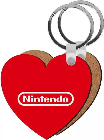 Μπρελόκ Nintendo Ξύλινο Καρδιά Mdf Κόκκινο