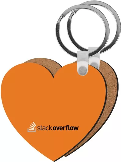 Μπρελόκ Stackoverflow Ξύλινο Καρδιά Mdf Πορτοκαλί
