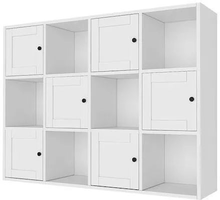 Βιβλιοθήκη Megapap Felix Δαπέδου 129x30x97.2cm Μοριοσανίδα Λευκό