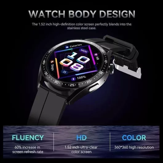 Smartwatch HW23 Pro 1.52'' Silicone Strap Black