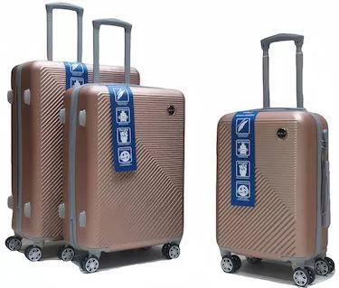 Βαλίτσες Ταξιδιού Felbags FL-607 Σκληρές Σετ 3τμχ Ροζ Χρυσό