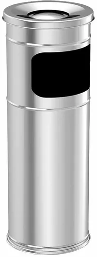 Επαγγελματικός Κάδος Απορριμάτων με Σταχτοδοχείο 28x28x60cm Μεταλλικός Inox