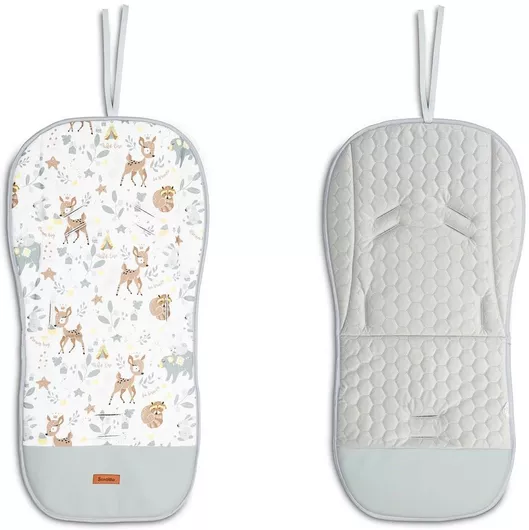 Κάλυμμα Καροτσιού Sensillo Velvet White Forest Adventure 80x40cm Γκρι