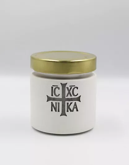 Κερί σε Βάζο Αρωματικό Χερουβικό ICXC NIKA Λευκό