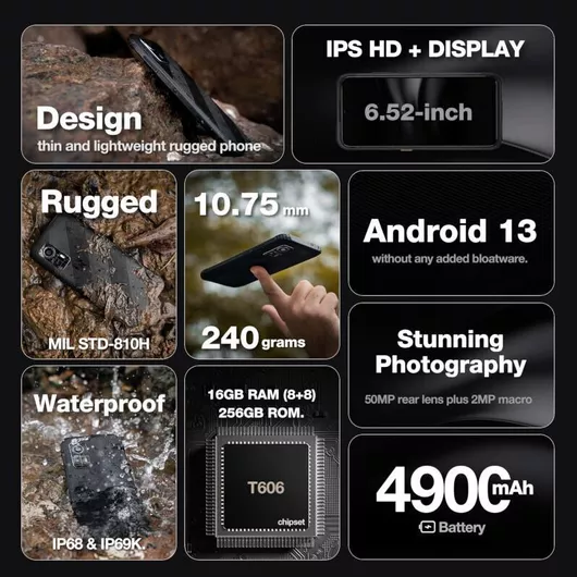 AGM H6 LITE Dual SIM 8GB/128GB Rugged Μαύρο